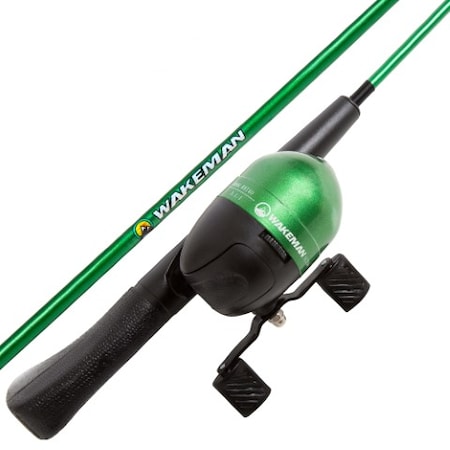Leisure Sports Fishing Rod and Reel Combo with Tackle Set, Spincast Pole, Gear for Small Fish for Kids, Green 211414OWR
